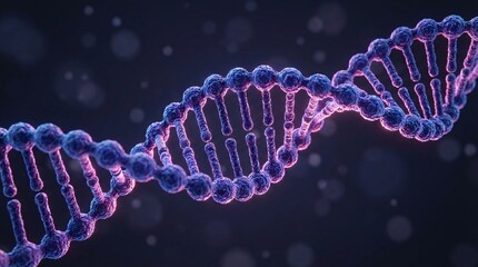Abstract Purple DNA Double Helix Strand Molecular Biology Genetics Science
