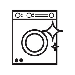 Laundry line icon. 1 machine 1 consumer. washing machine line icon. 