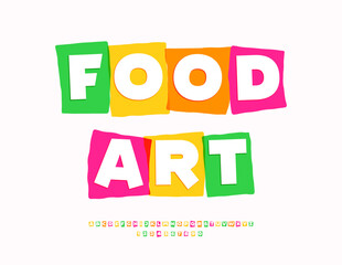 Vector Watercolor concept Food Art. Bright Colorful Font. Unique Alphabet Letters and Numbers set