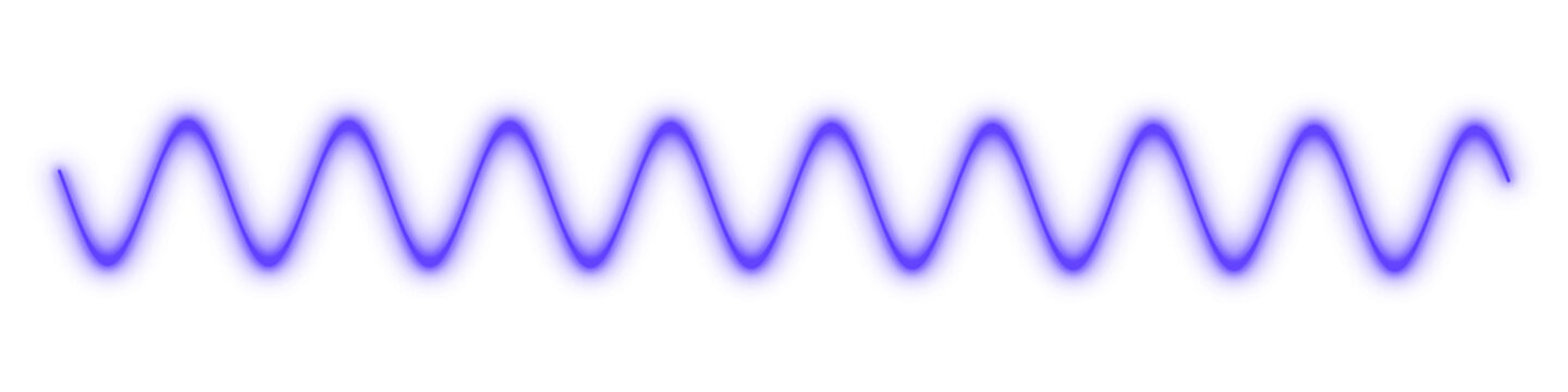 Blue waveform curve spectrum isolated on white background