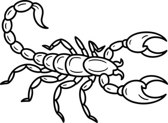 Vintage Scorpion Illustration Retro Black and White Dangerous Insect Design
