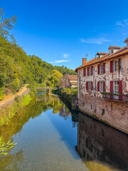 Fototapeta premium Antique building view in Old Town Saint Jean Pied de Port, France
