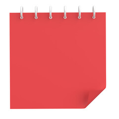 3D notepad. Sticky note. 3D illustration.