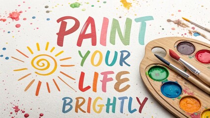 Colorful Text and Paint Palette Promoting Bright, Creative Living