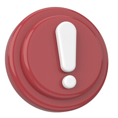 Warning sign. Exclamation mark. 3D illustration.