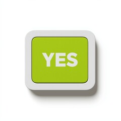 Green YES Button with Minimal Modern Design