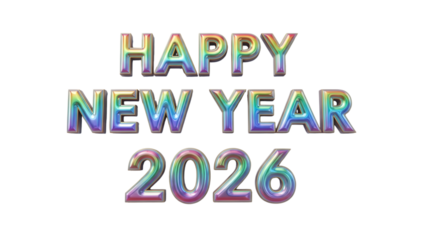 Happy new year 2026! isolated on transparent background