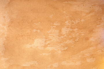 macro texture of old brown kraft parchment paper with brown stains and splatter