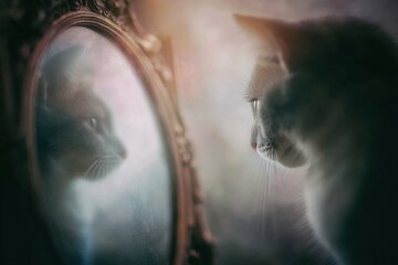 Distorted reflection adds visual poetry and nostalgic charm to the scene.