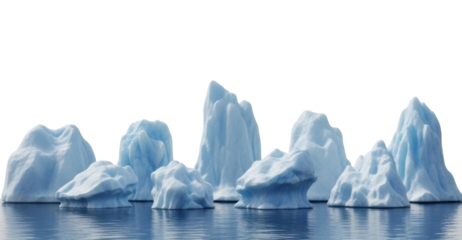 Iceberg formation in arctic waters nature serenity isolated on transparent background