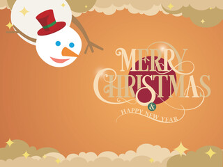 Daily A064 Cheerful Snowman Greeting for everyone vector graphic EPS 10
