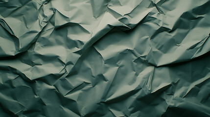 Fototapeta premium Crumpled paper texture abstract background folded paper surface green creased paper
