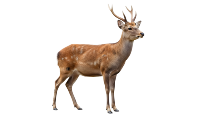 Detailed illustration of a male deer with visible muscle anatomy isolated on transparent background