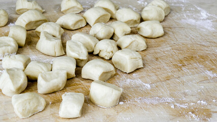 Traditional Slovak Christmas Eve food dough balls called opekance or bobalky