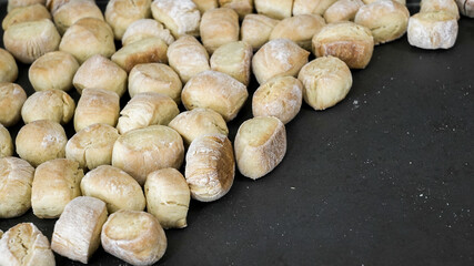 Traditional Slovak Christmas Eve food dough balls called opekance or bobalky