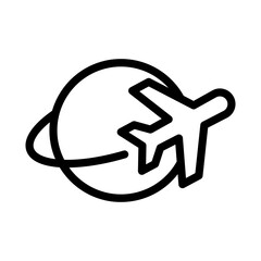 Plane Around Earth Icon