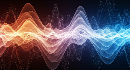 Abstract representation of sound waves radiating outwards with vibrant colors, symbolizing energy and transmission