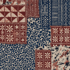 Modern and Original dip dye, tie dye, batik and shibori pattern on white canvas in high resolution
