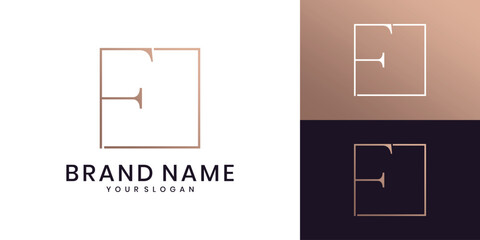 Luxury F letter monogram logo design