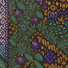Modern and Original dip dye, tie dye, batik and shibori pattern on white canvas in high resolution
