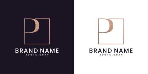 Luxury P monogram logo design