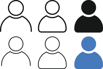 User Profile Icon Set. Person and avatar symbols. User account sign