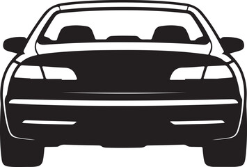 Obraz premium Rear view silhouette of a modern car on a white background automobile vehicle