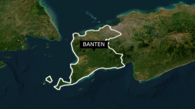 Map of the Indonesian province of Banten seen from above