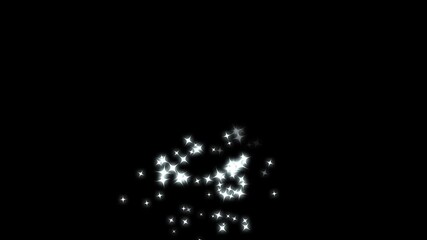 Elegant Christmas style glitter particle trail with magic sparkles. White glowing twinkle stars animation, fairy dust line, curved stars motion, sparkling star transition effect on black screen. 4k