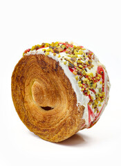 Cromboloni New York roll puffed pastry dessert glazed decorated