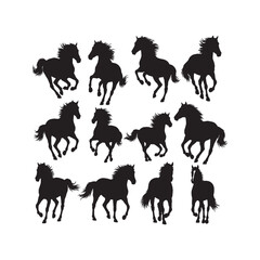 Horse Silhouettes Collection,Horses Silhouettes,Vector Horse Silhouettes,Equine Silhouettes,horse vector