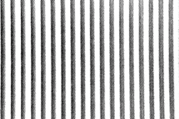 Macro halftone print of evenly spaced vertical black stripes made of diagonal lines on a transparent background, creating a clean repetitive graphic pattern.