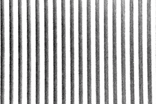Macro halftone print of evenly spaced vertical black stripes made of diagonal lines on a transparent background, creating a clean repetitive graphic pattern. - Powered by Adobe