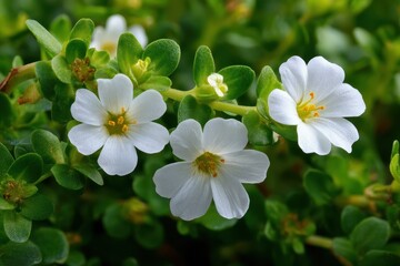 Springtime Blossom: Bacopa Monnieri - The Medicinal Herb with White Flowers for Alternative Medicine Gardens