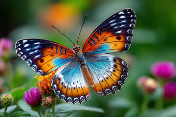 Fototapeta premium Vibrant Butterfly Wings Detailed Closeup Nature Photography
