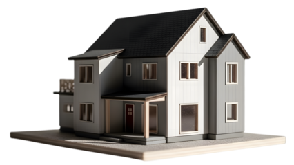 Architectural miniature house model on a pristine background