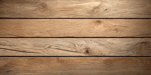 Obraz premium Weathered brown wood background with horizontal planks, natural grain, and rustic textured surface
