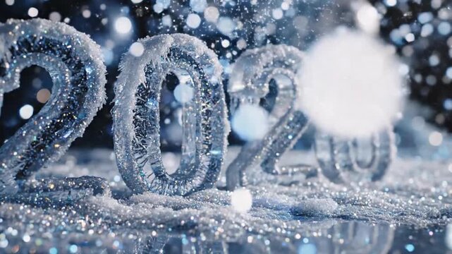 Festive Wooden Block &ldquo;2025 to 2026&rdquo; Transition Animation Hand Rotating Final Block, Colorful Shimmering Fireworks, Twinkling Bokeh Lights, Reflective Surface, Warm Joyful High-Resolution New Year Sc