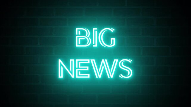 neon video animation big news. High-quality 4K Video