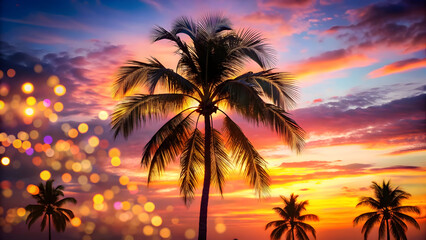 Obraz premium palm trees at sunset