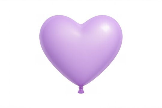 Purple heart balloon floating on transparent background - Powered by Adobe