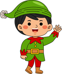 Elf Boy Cartoon Christmas Character