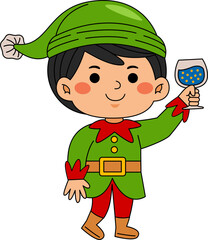 Elf Boy Cartoon Christmas Character