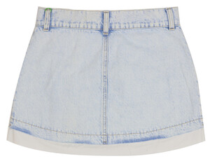 White denim mini skirt isolated on transparent background