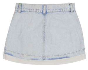 White denim mini skirt isolated on transparent background
