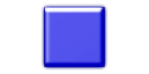 Glossy blue square with rounded corners and a reflective surface on a white background, appearing as a 3D button or icon.