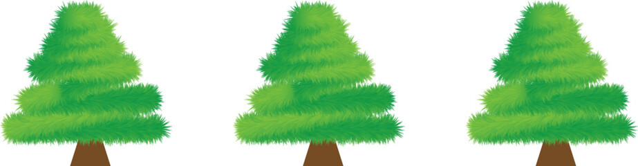 christmas tree and decorations on white background