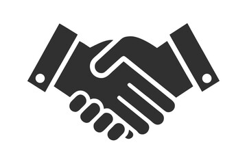 Simple and clean handshake line-art icon representing partnership, teamwork, agreement, and business collaboration. Ideal for use in corporate branding, presentations, websites, mobile apps, marketing