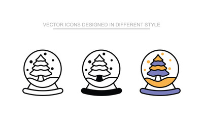 Snow Globe vector design in modern and trendy style icon