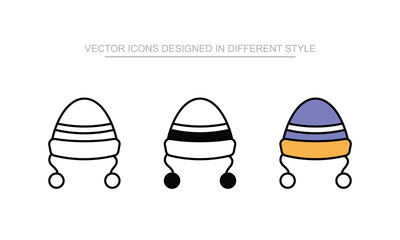 Winter Hat vector design in modern and trendy style icon